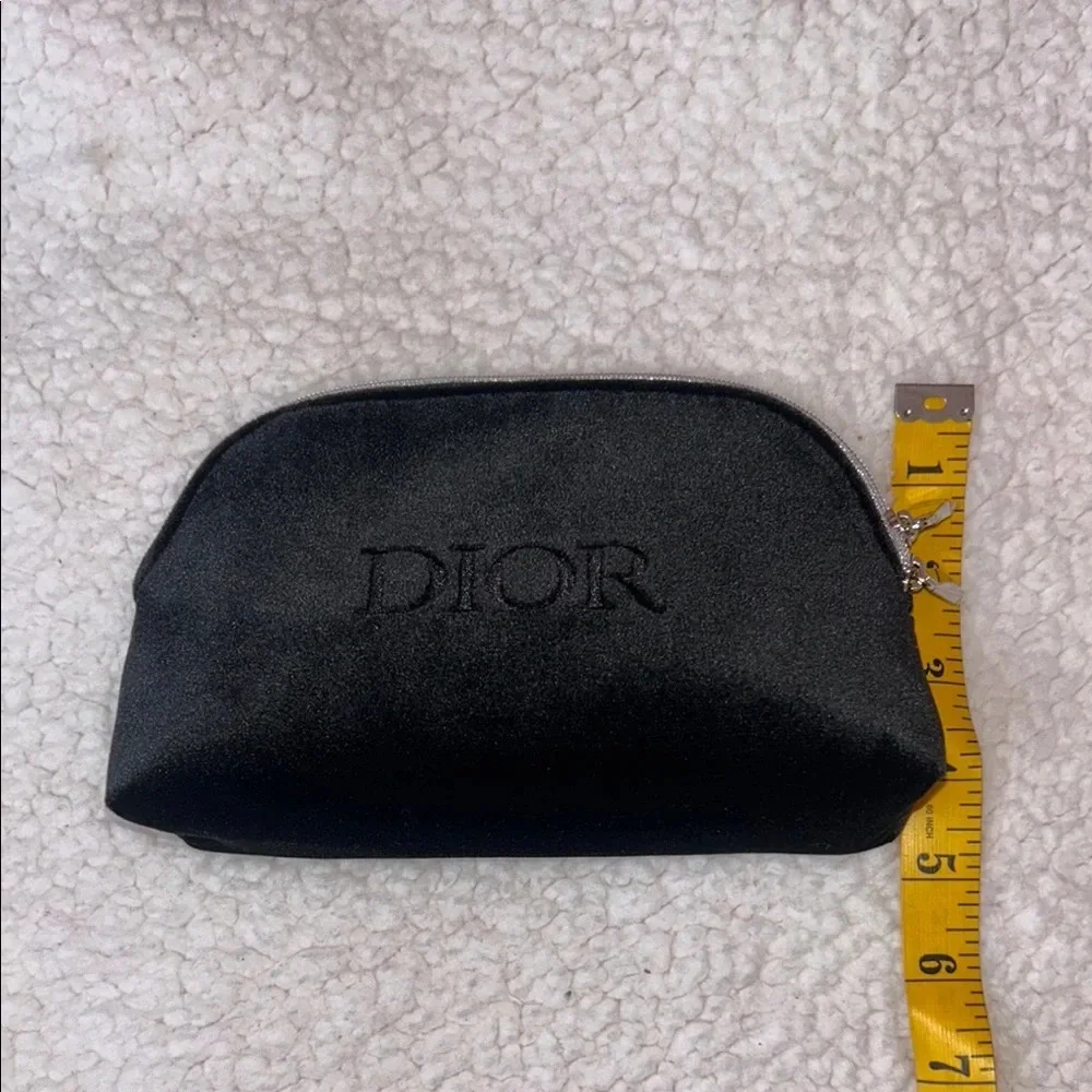 Dior Black velvet and Silver Cosmetic Bag Sleek Minimalist Design
